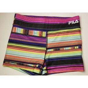 Fila Sport Printed Running Shorts Performance Wear Colorful Size XS
